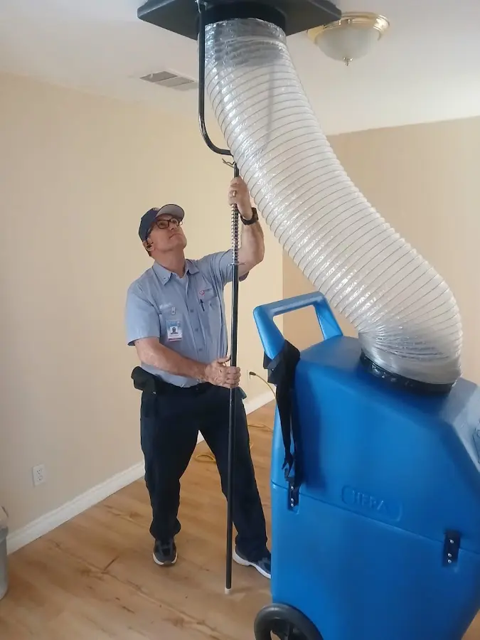 Mini Split Installation technician using HEPA equipment in Gilbert
